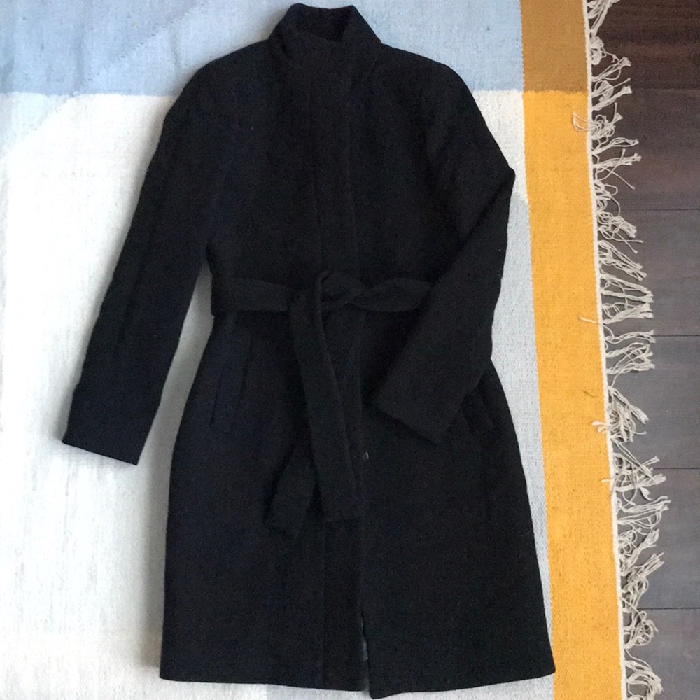 J. Crew Black Belted Coat